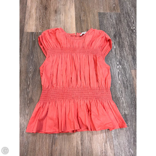 Blouse Short Sleeve Designer By Joes Jeans In Coral, Size: S