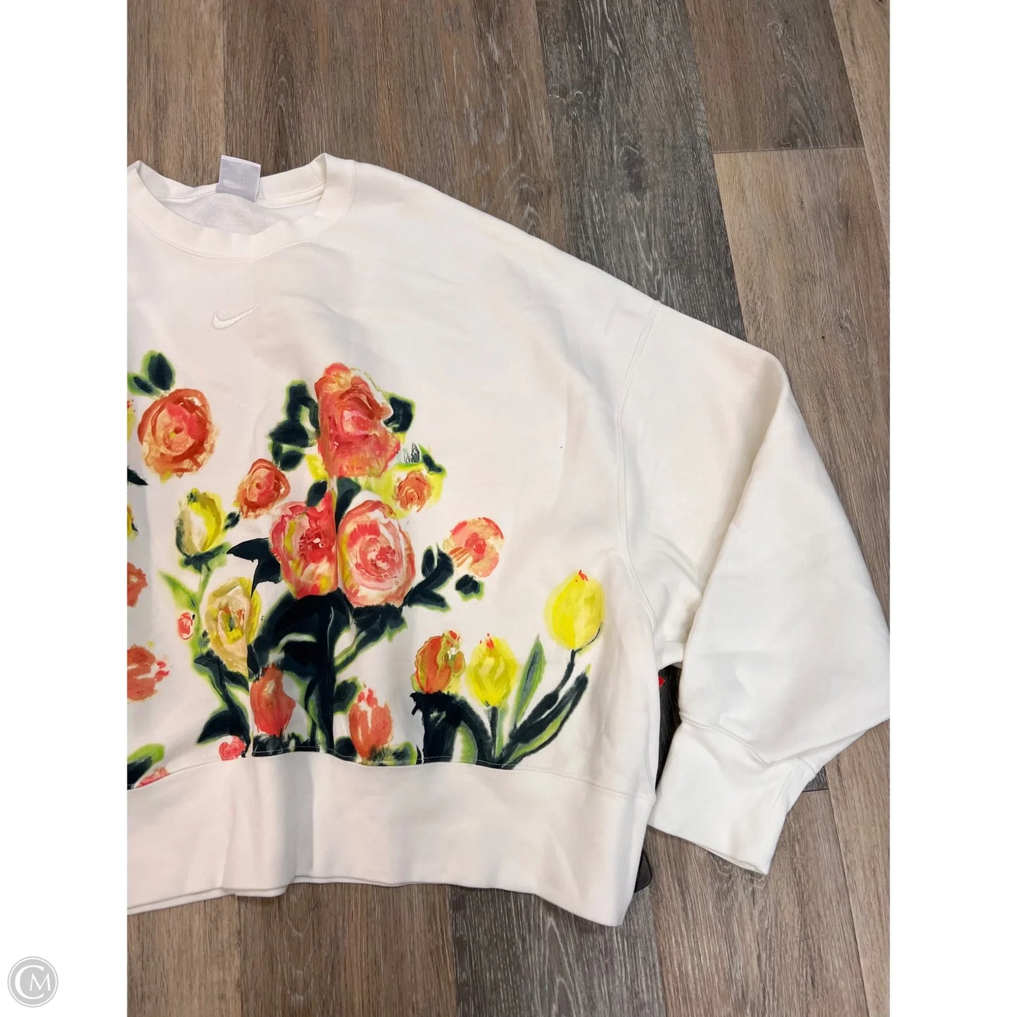 -Athletic Sweatshirt Crewneck By Nike Apparel In Floral Print, Size: Xl