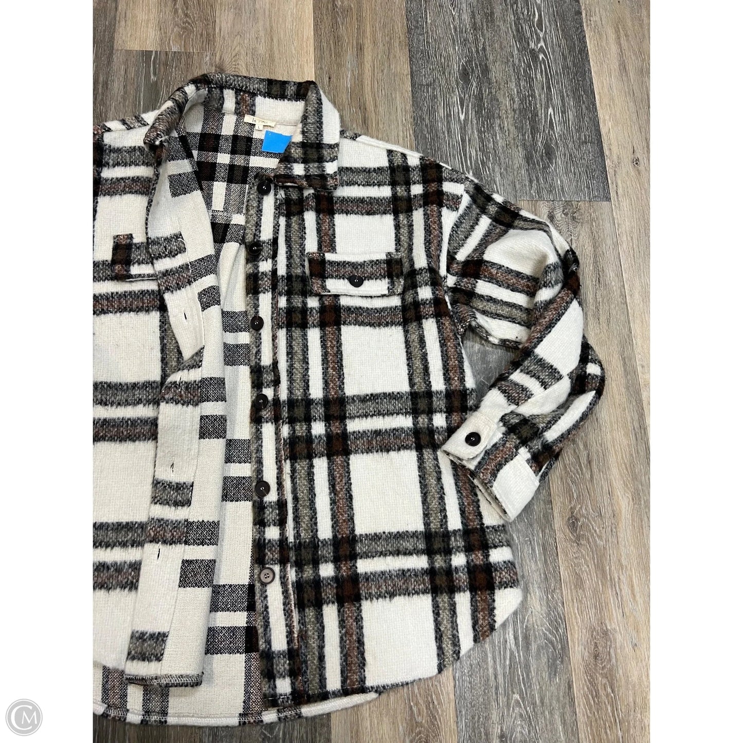 Jacket Shirt By La Miel In Plaid Pattern, Size: L