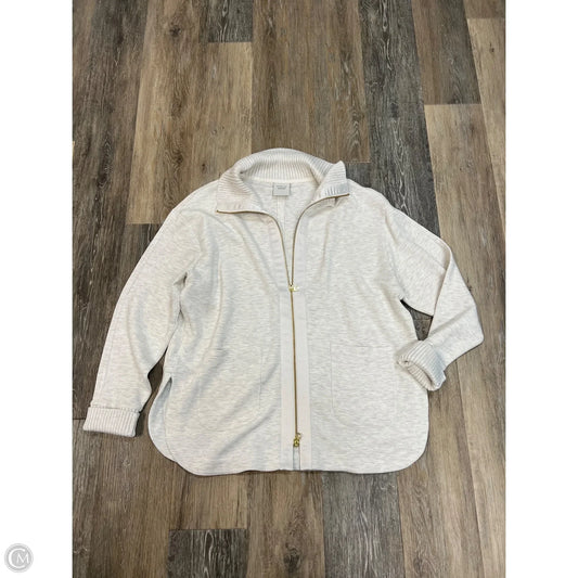 -Athletic Jacket By Varley In Cream & Grey, Size: L