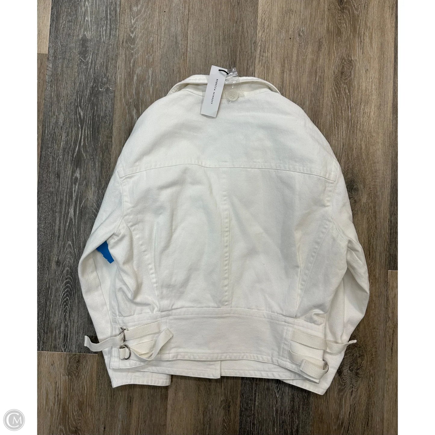 Blazer Designer By Rebecca Minkoff In White Denim, Size: Xs