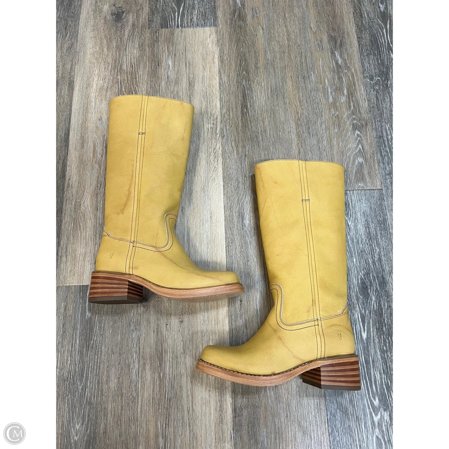 Boots Designer By Frye In Yellow, Size: 6