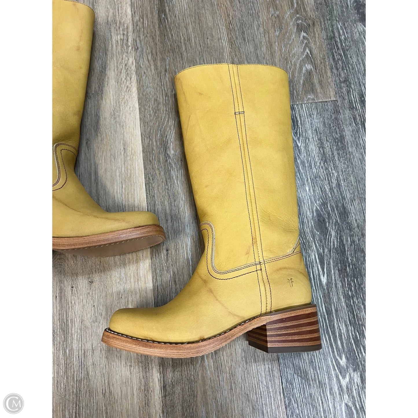 Boots Designer By Frye In Yellow, Size: 6