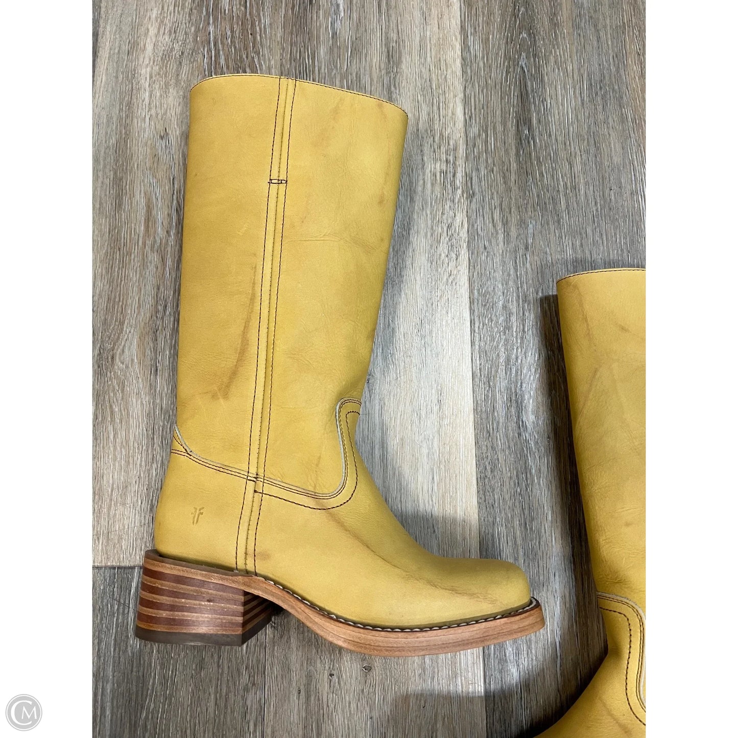 Boots Designer By Frye In Yellow, Size: 6