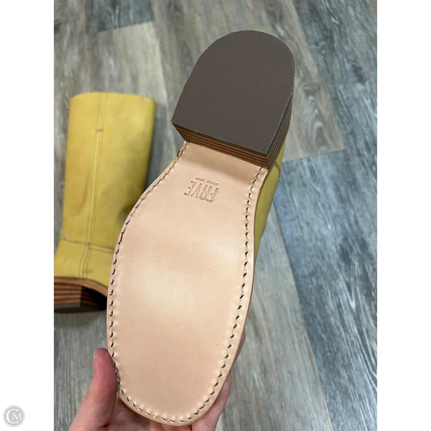 Boots Designer By Frye In Yellow, Size: 6