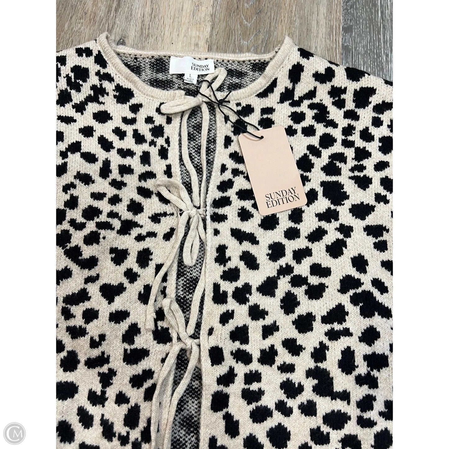 Sweater Cardigan By Sunday Edition In Animal Print, Size: L