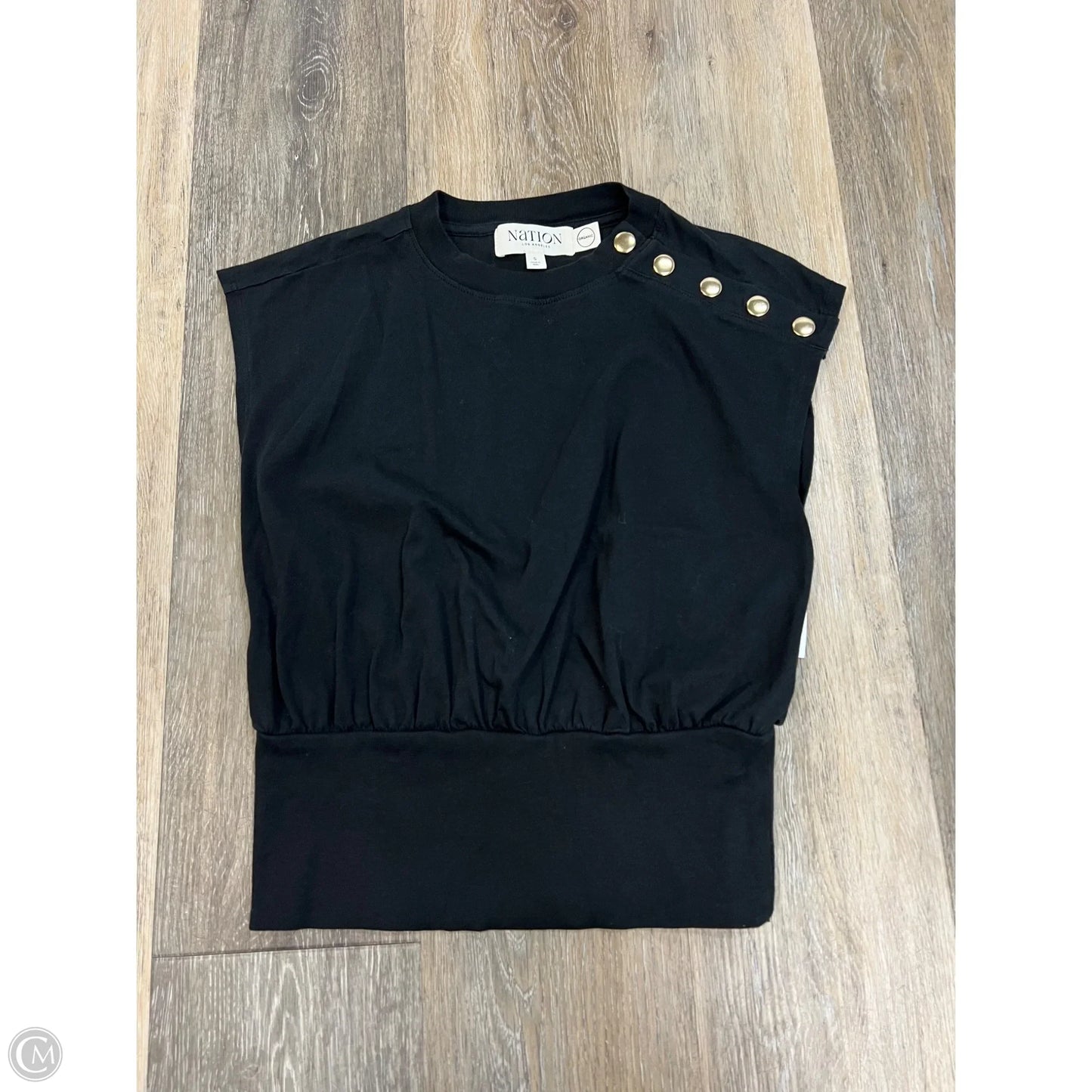 Top Short Sleeve By Nation In Black, Size: S