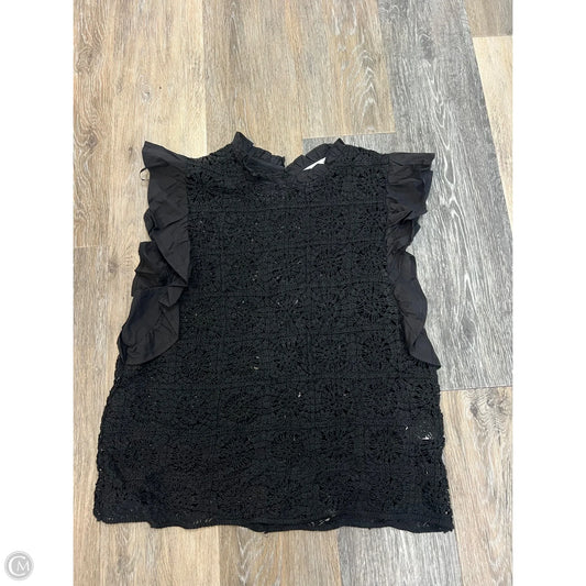 Blouse Short Sleeve By Flat White In Black, Size: S