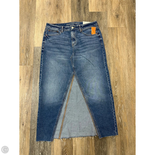 Skirt Midi By American Eagle In Blue Denim, Size: 10