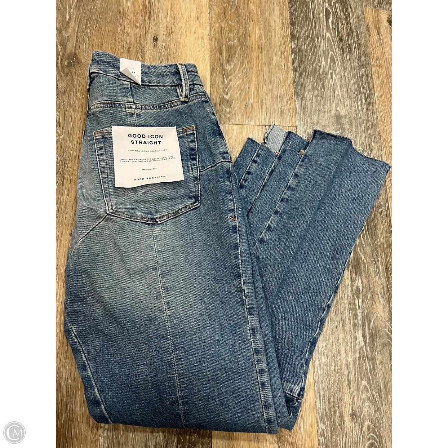 Jeans Straight By Good American In Blue Denim, Size: 4/27