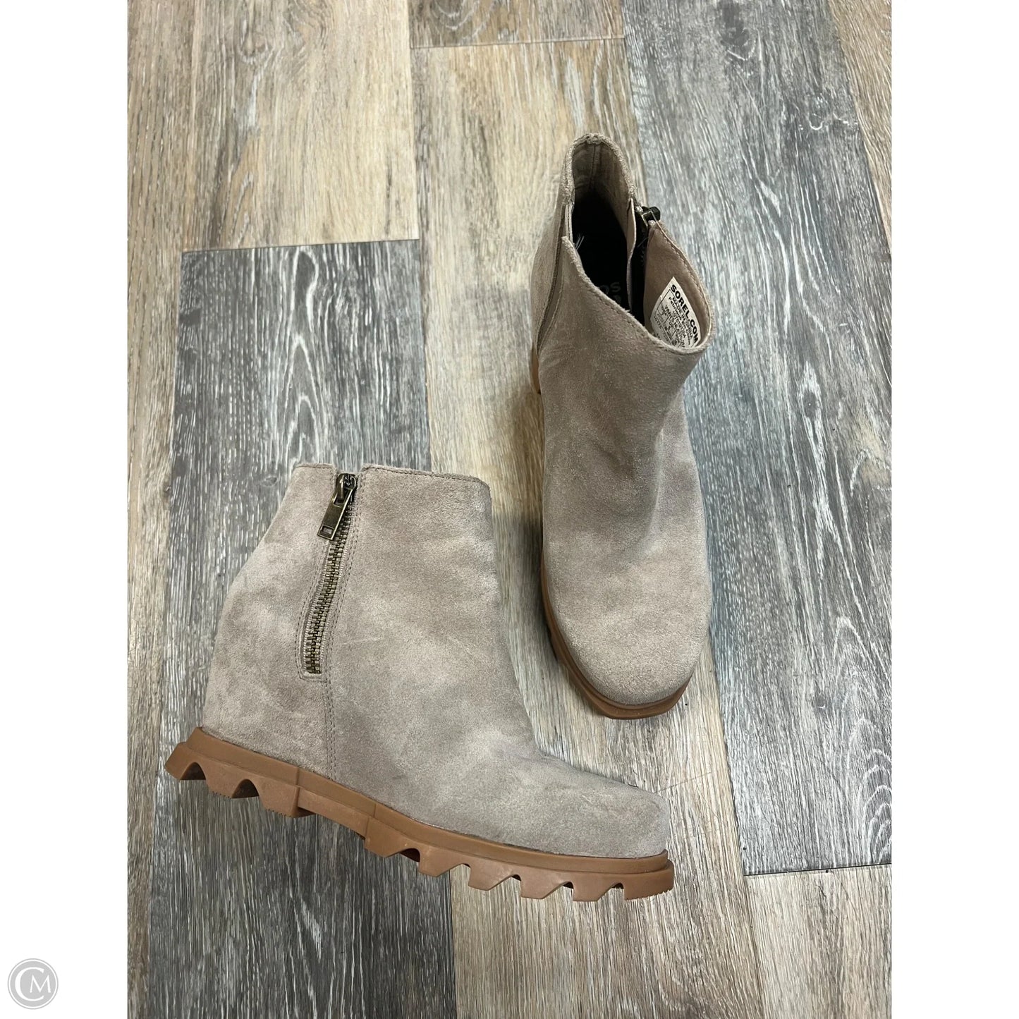 Boots Ankle Heels By Sorel In Grey, Size: 7