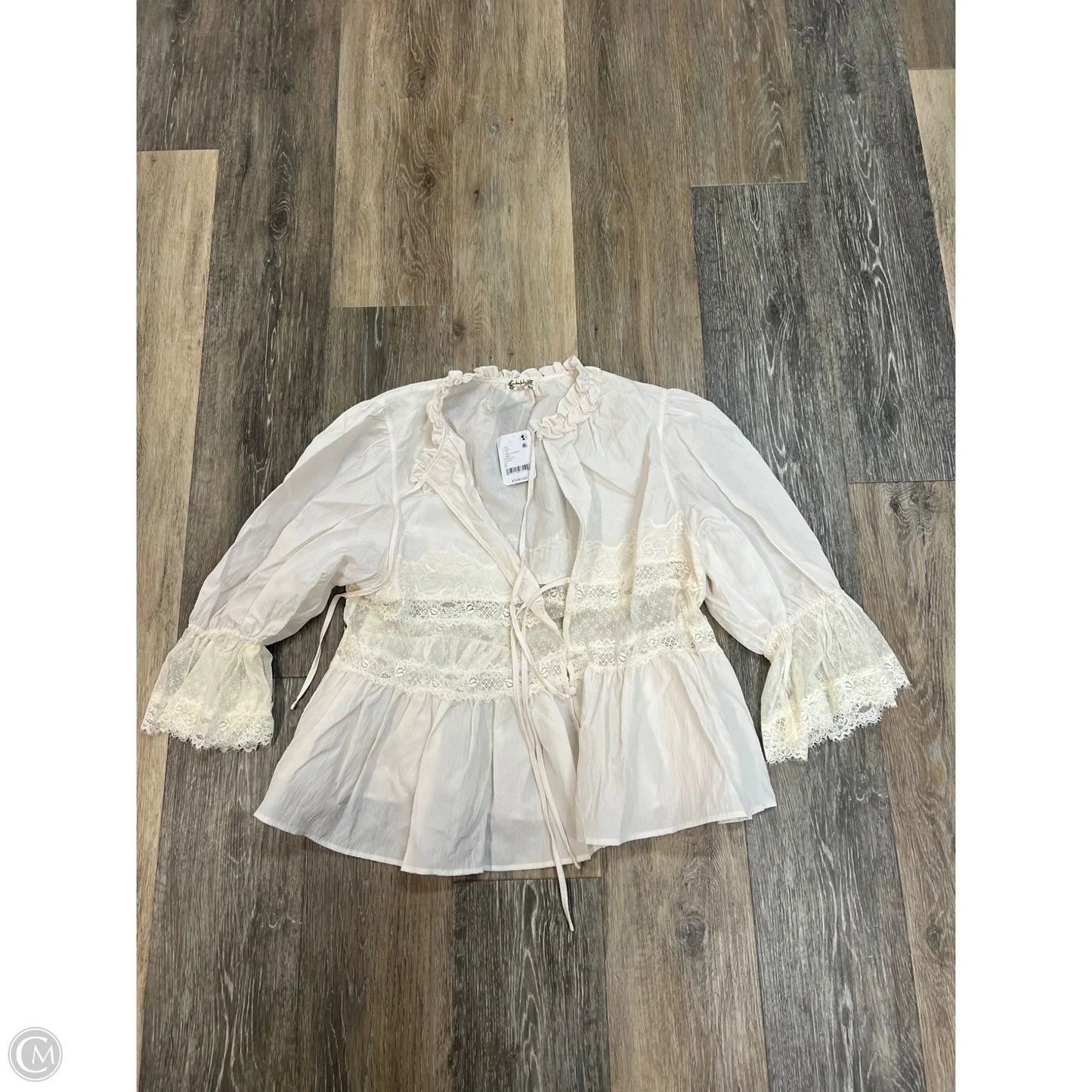 Blouse Long Sleeve By Free People In White, Size: S