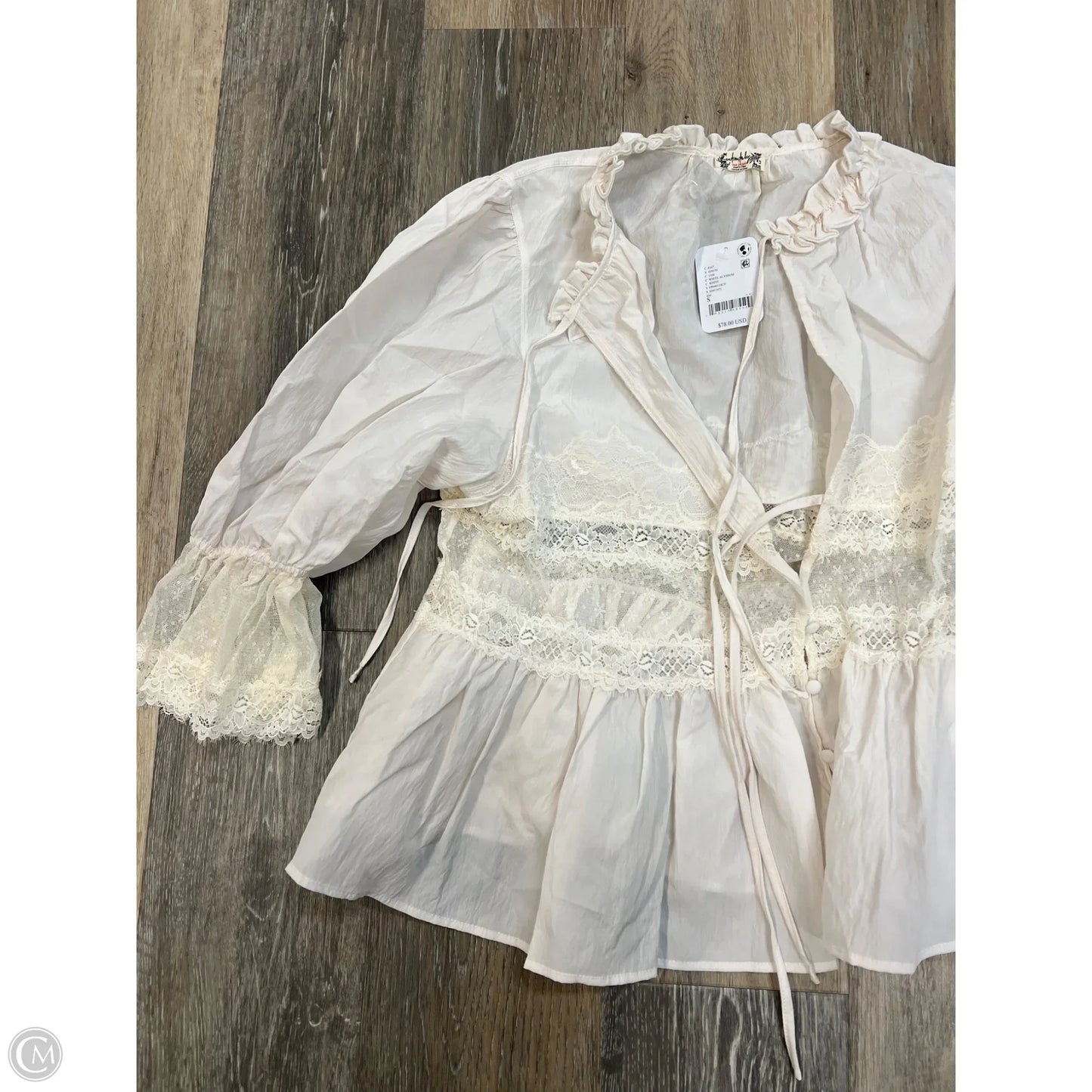 Blouse Long Sleeve By Free People In White, Size: S