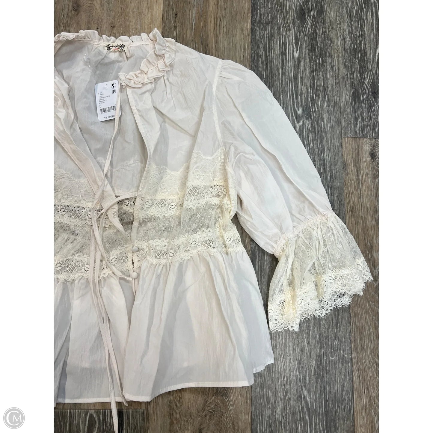 Blouse Long Sleeve By Free People In White, Size: S