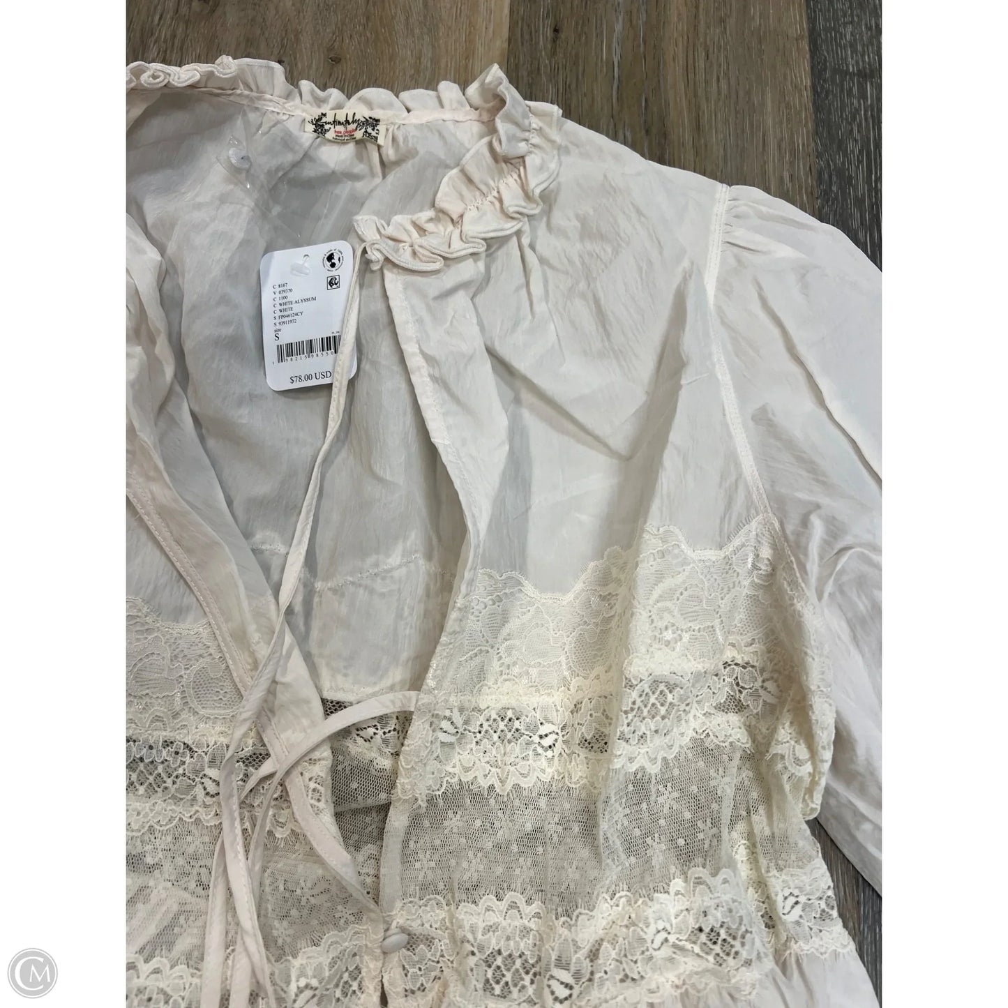 Blouse Long Sleeve By Free People In White, Size: S