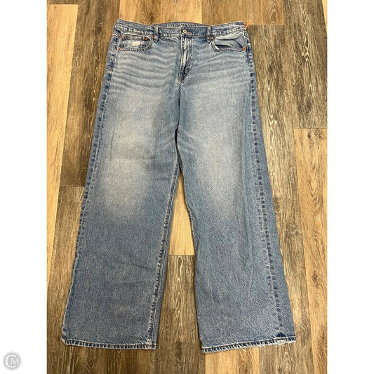 Jeans Wide Leg By American Eagle In Blue Denim, Size: 14l
