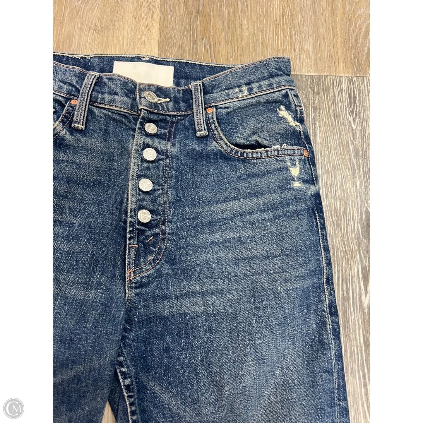 Jeans Straight By Mother In Blue Denim, Size: 1/25