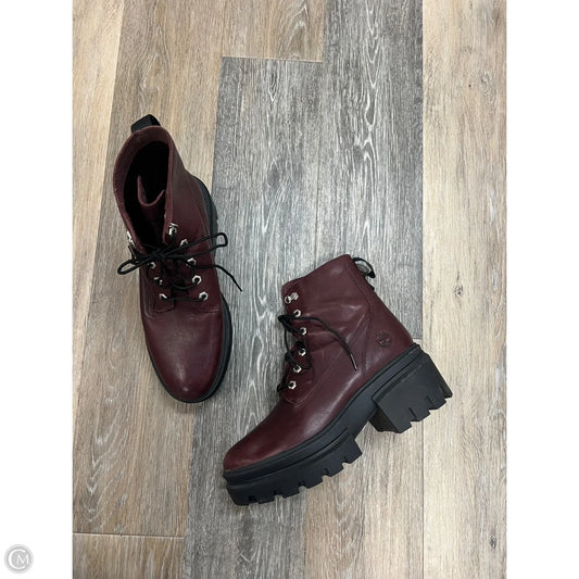 Boots Ankle Heels By Timberland In Maroon, Size: 10