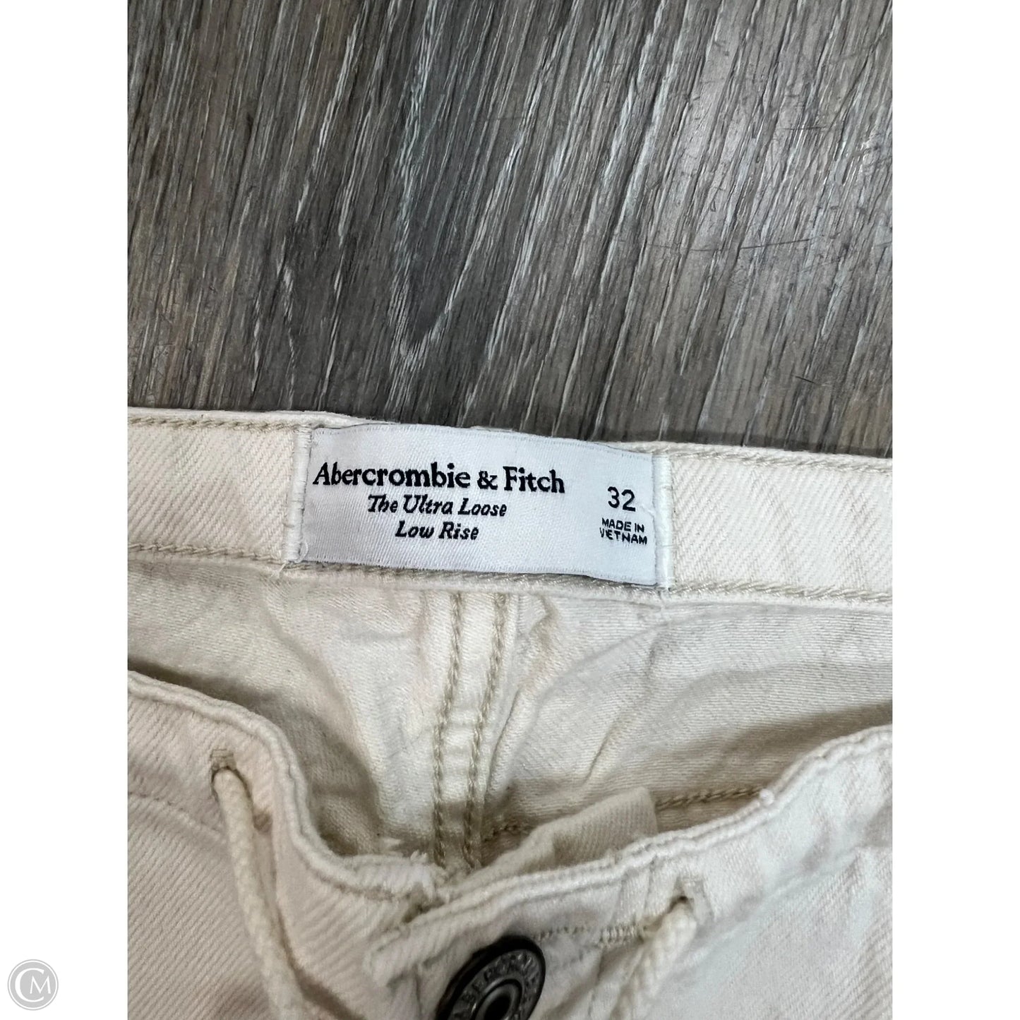 Jeans Wide Leg By Abercrombie And Fitch In Cream Denim, Size: 14