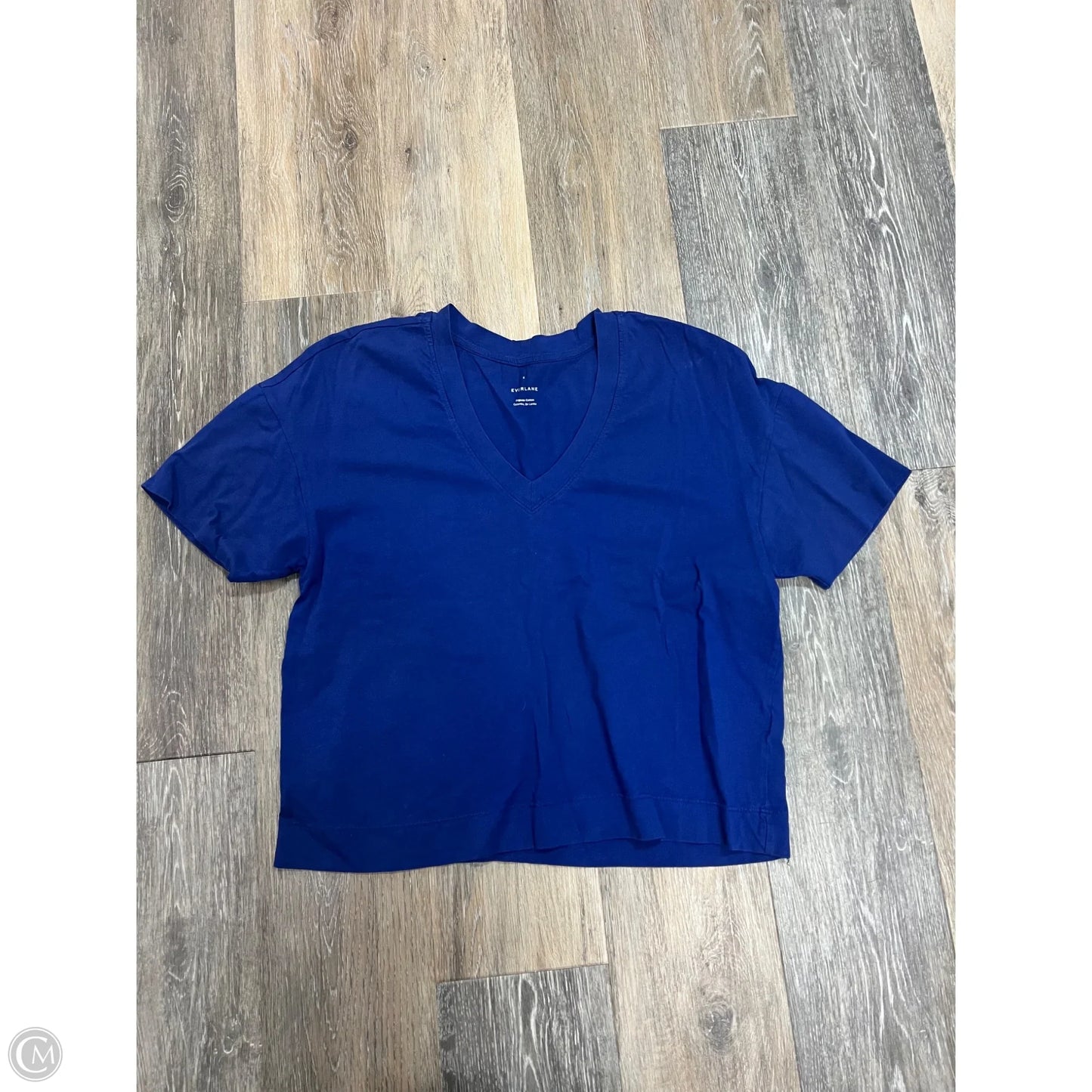 Top Short Sleeve By Everlane In Blue, Size: S