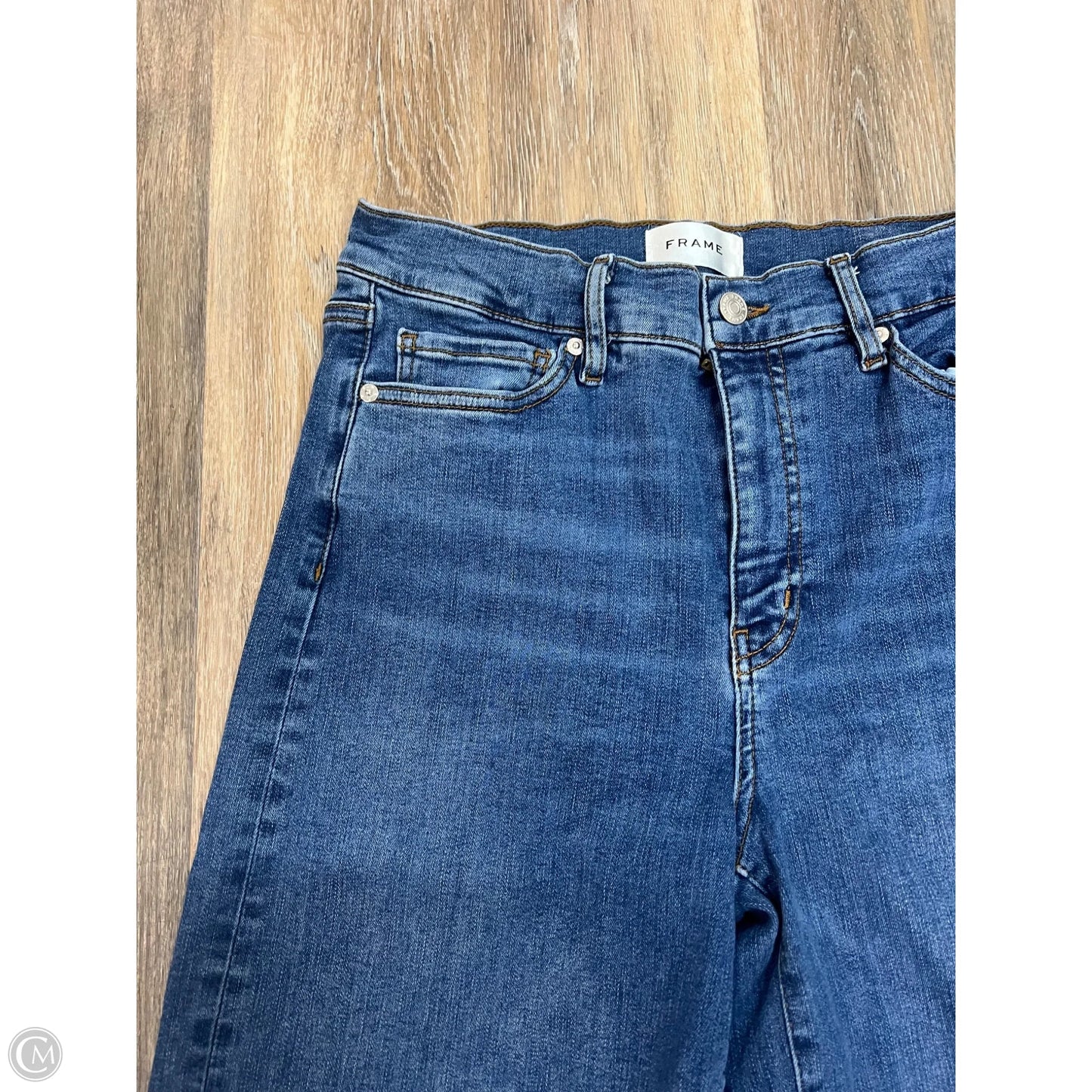 Jeans Wide Leg By Frame In Blue Denim, Size: 10