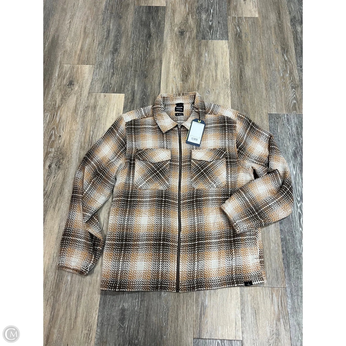 Jacket Shirt By Prana In Plaid Pattern, Size: M