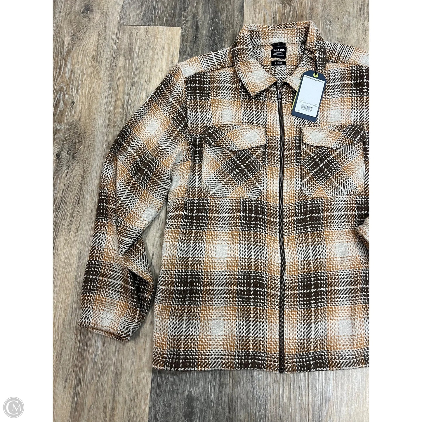 Jacket Shirt By Prana In Plaid Pattern, Size: M