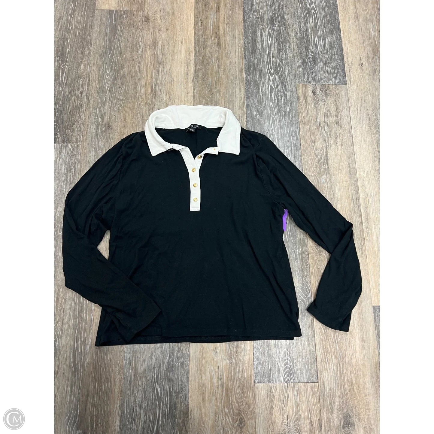 Top Long Sleeve By J. Crew In Black, Size: Xxl