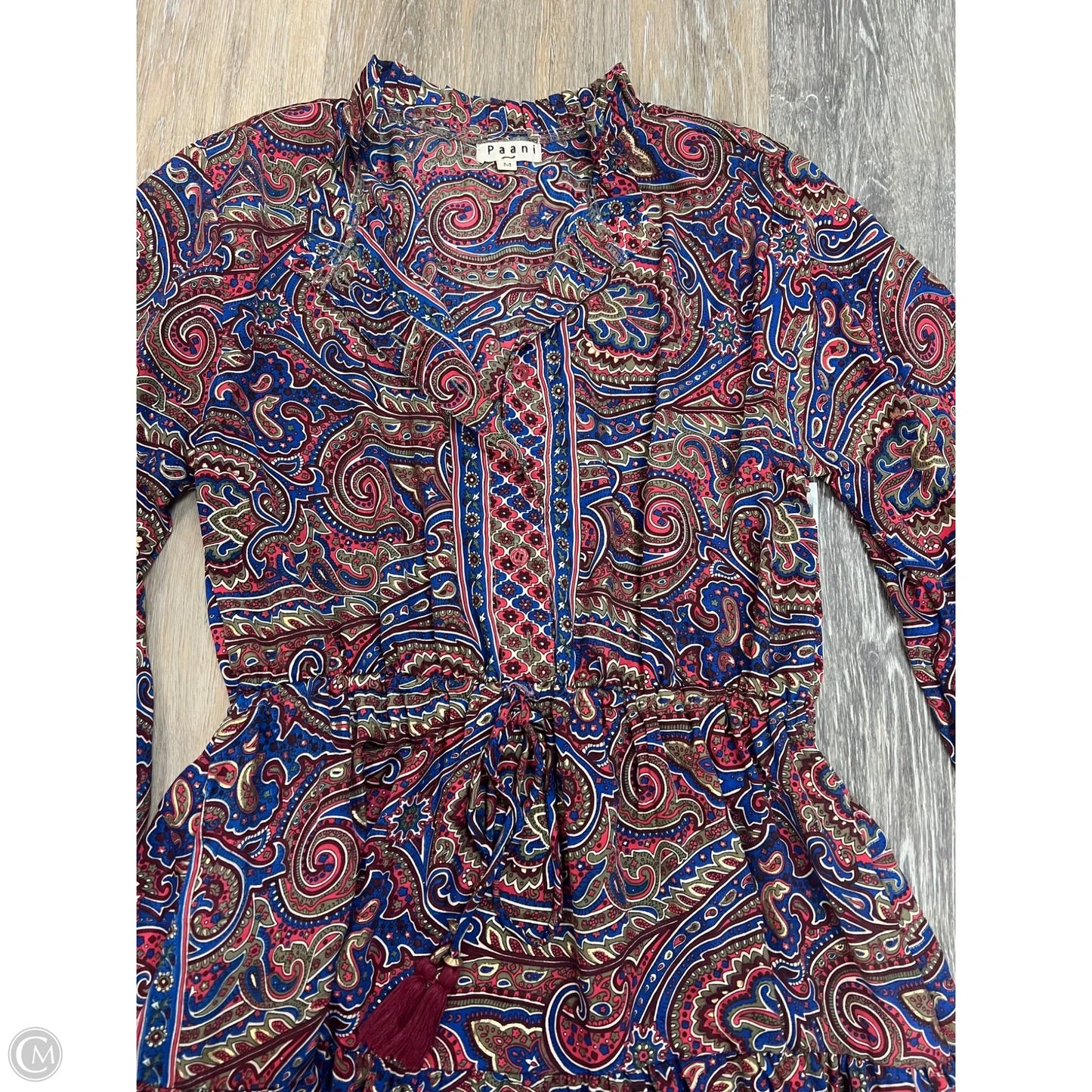 -Dress Casual Short By Paani In Paisley Print, Size: M