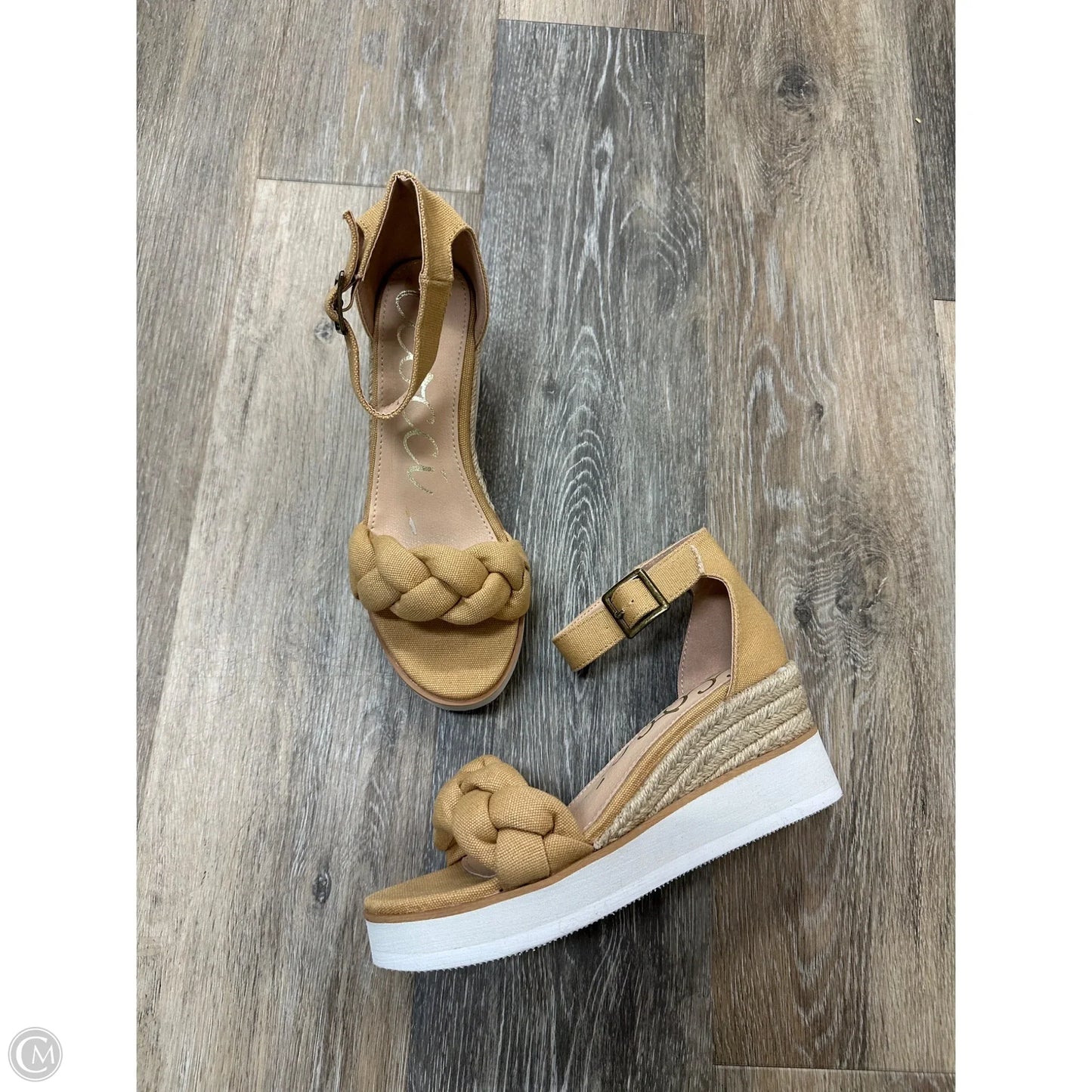 Sandals Heels Wedge By Ccocci In Yellow, Size: 7