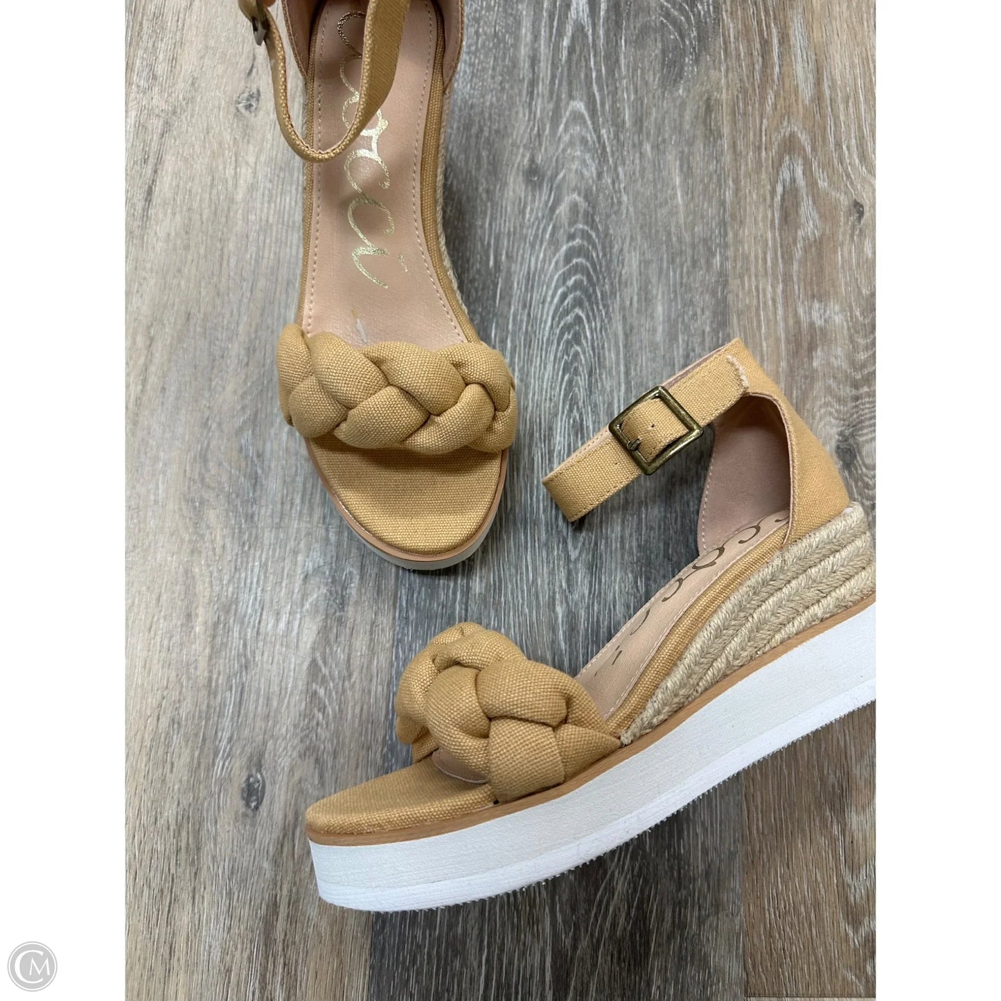 Sandals Heels Wedge By Ccocci In Yellow, Size: 7