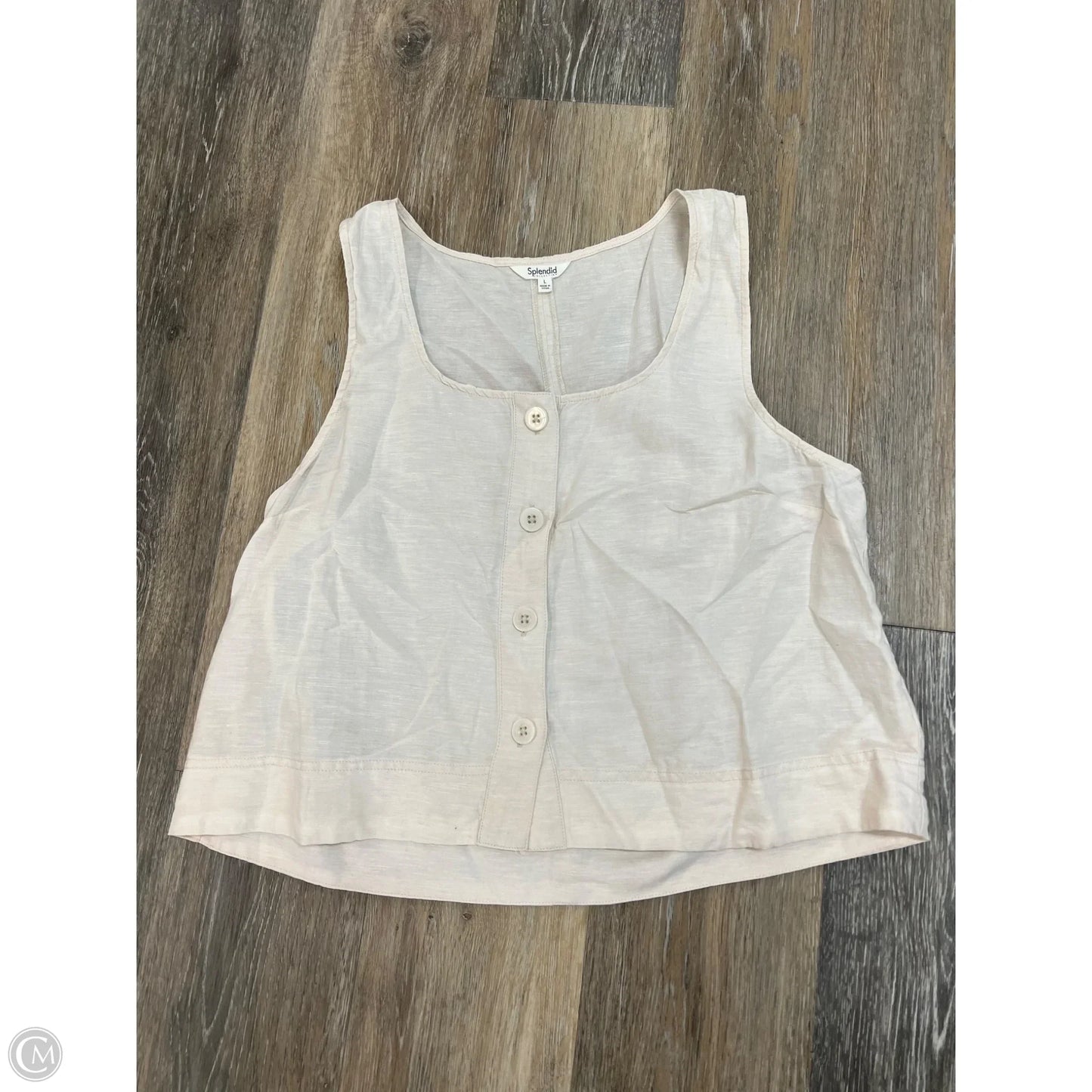 Top Sleeveless By Splendid In White, Size: L