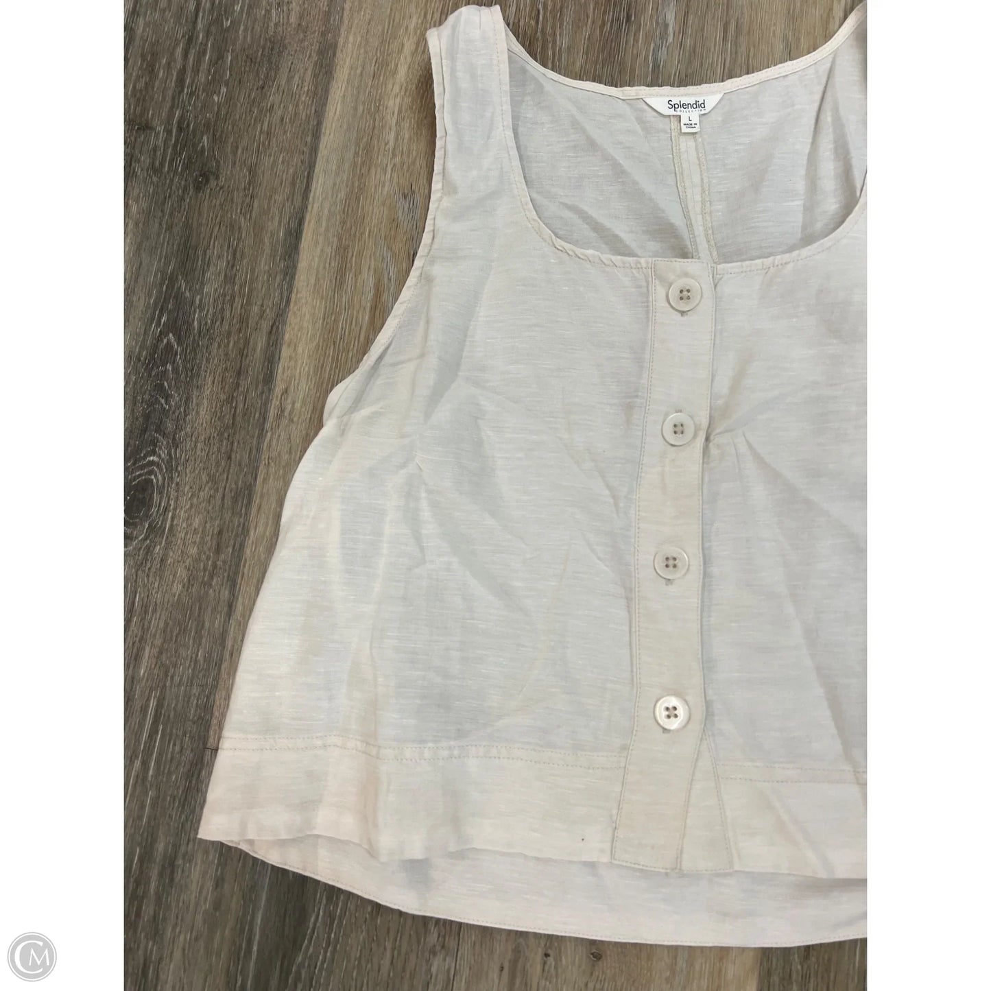 Top Sleeveless By Splendid In White, Size: L