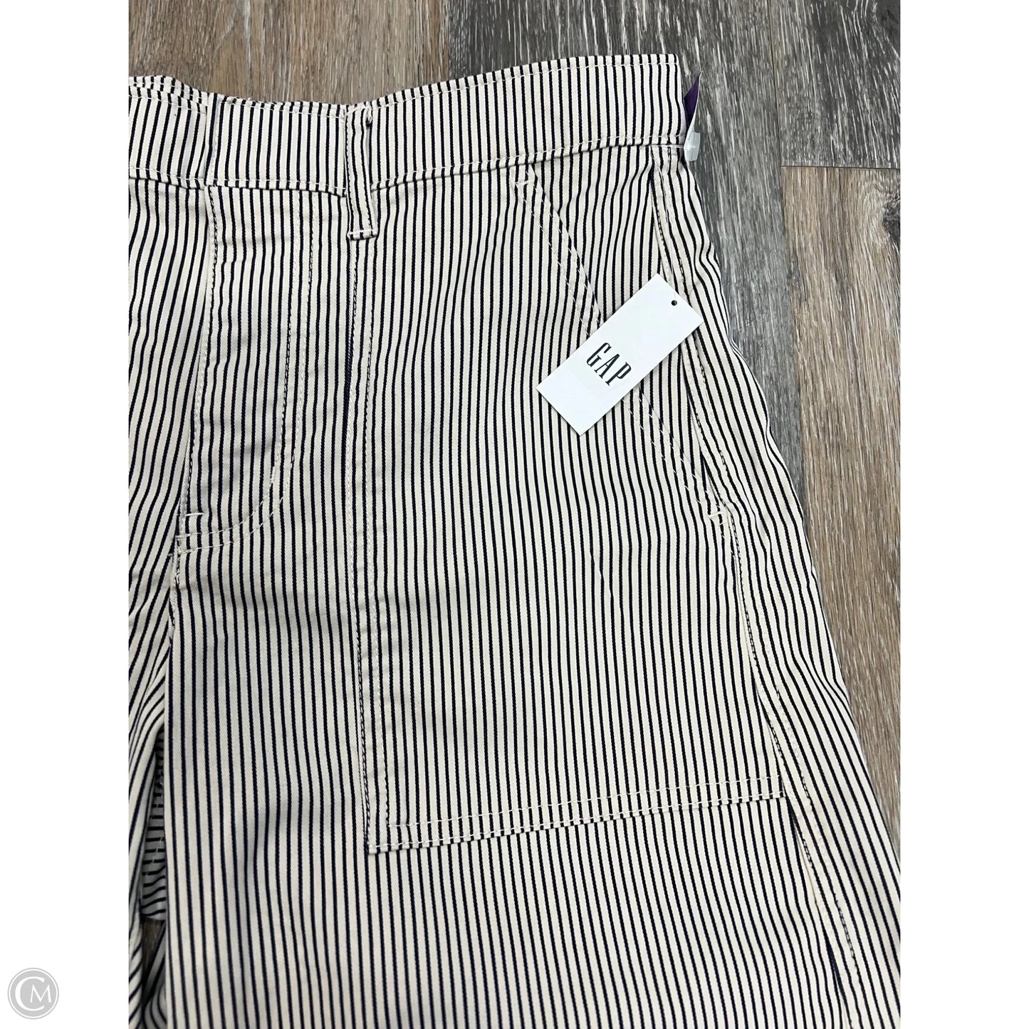 Jeans Wide Leg By Gap In Striped Pattern, Size: 6p