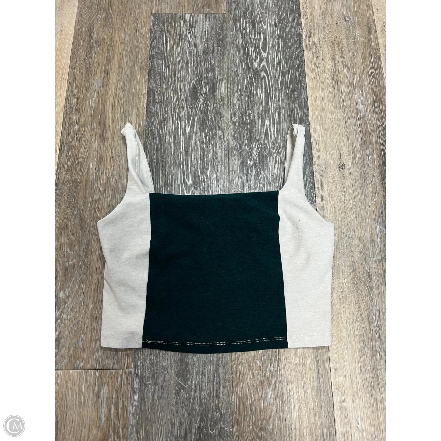 Athletic Tank Top By Beyond Yoga In Green & White, Size: L