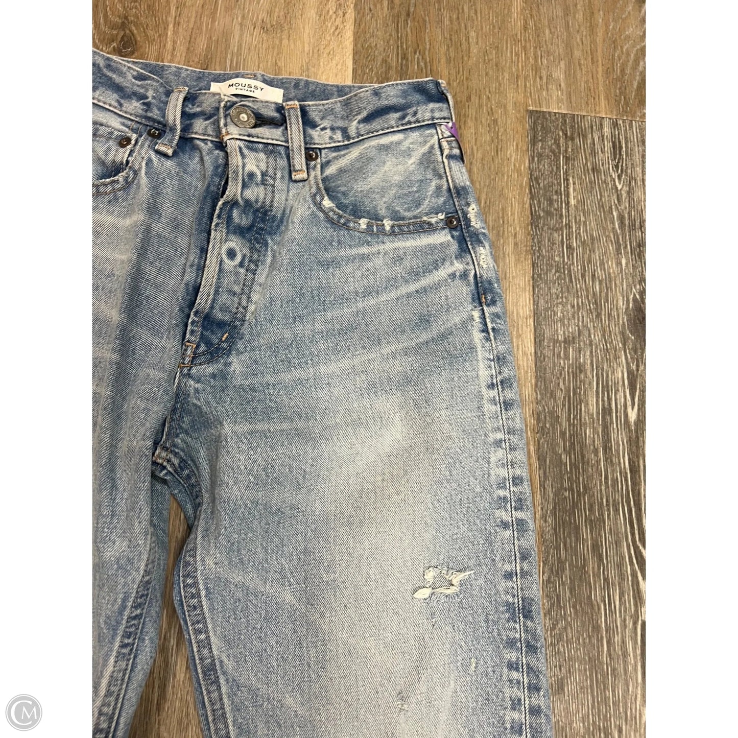 Jeans Straight By Moussy In Blue Denim, Size: 1/25