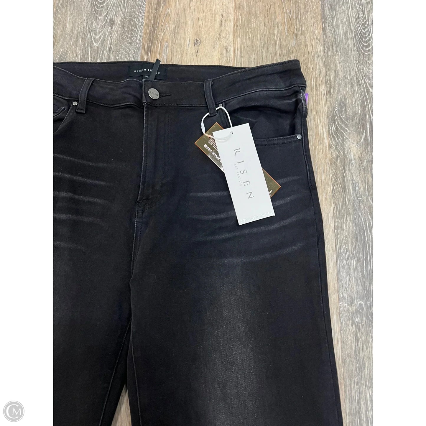 Jeans Wide Leg By Risen In Black Denim, Size: 2x