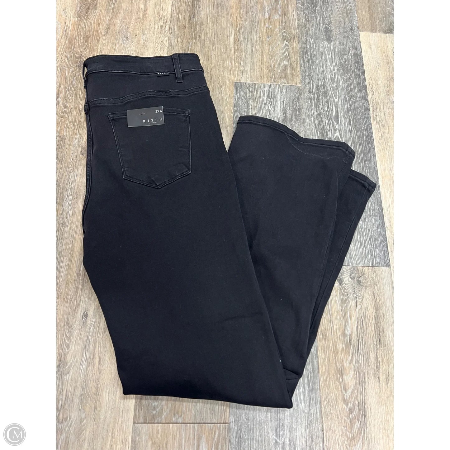 Jeans Wide Leg By Risen In Black Denim, Size: 2x