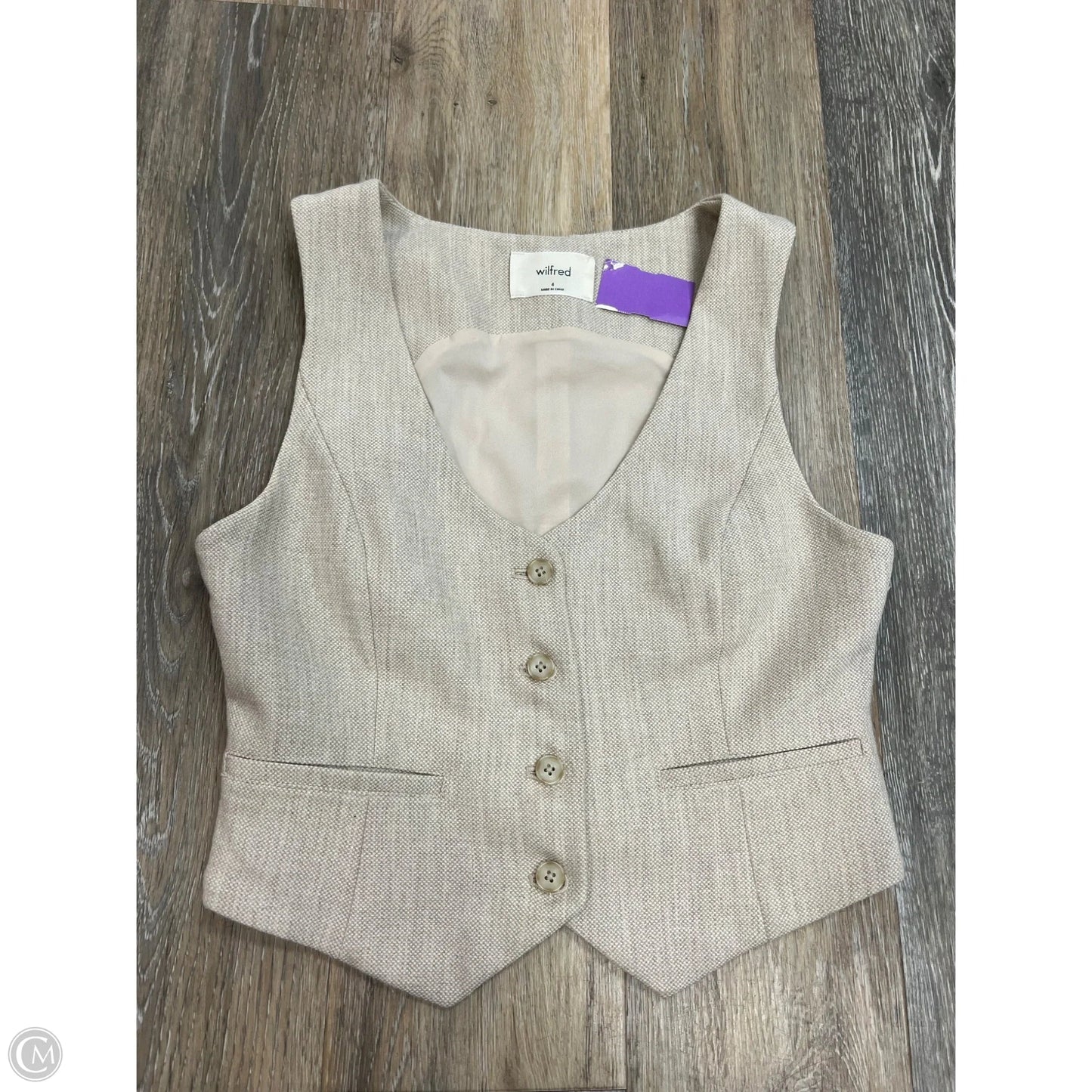Vest Other By Wilfred In Tan, Size: 4