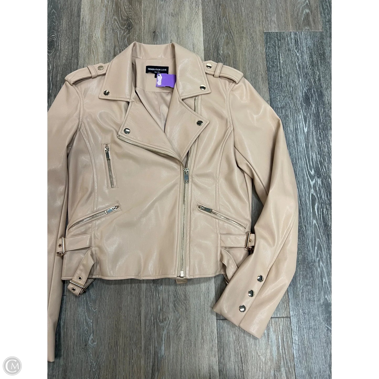 Jacket Moto By Generation Love In Tan, Size: S