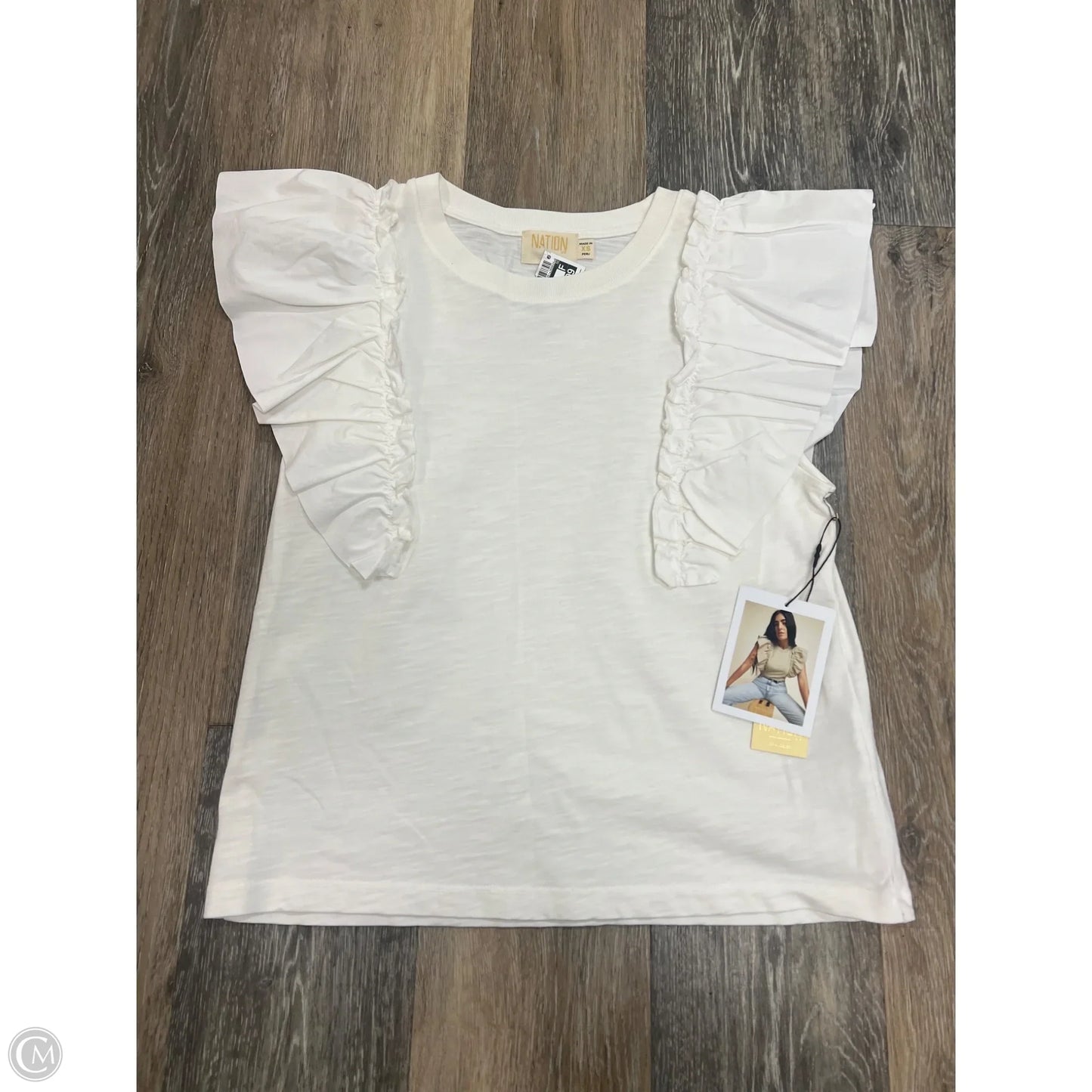 Top Short Sleeve By Nation In White, Size: Xs