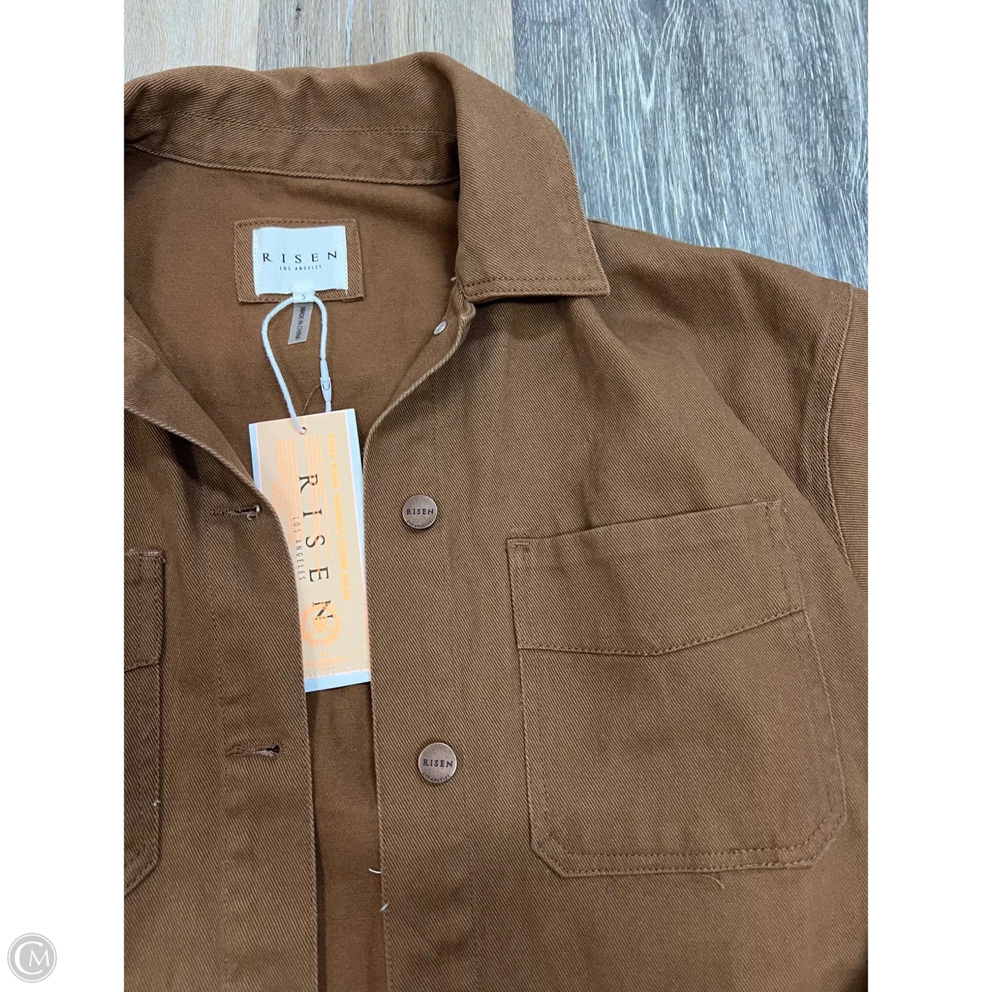 Jacket Denim By Risen In Brown Denim, Size: S