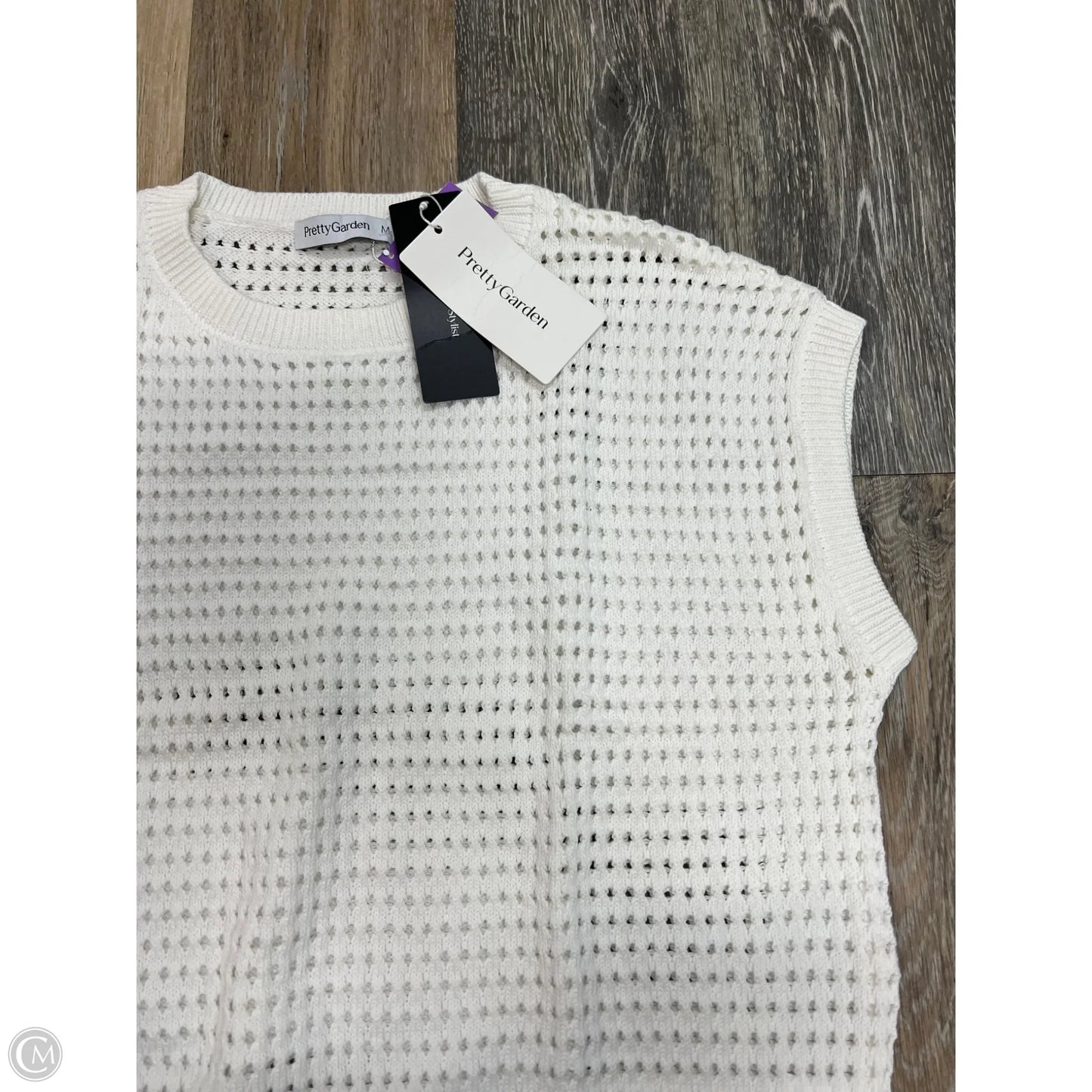 Sweater Short Sleeve By Prettygarden In White, Size: M