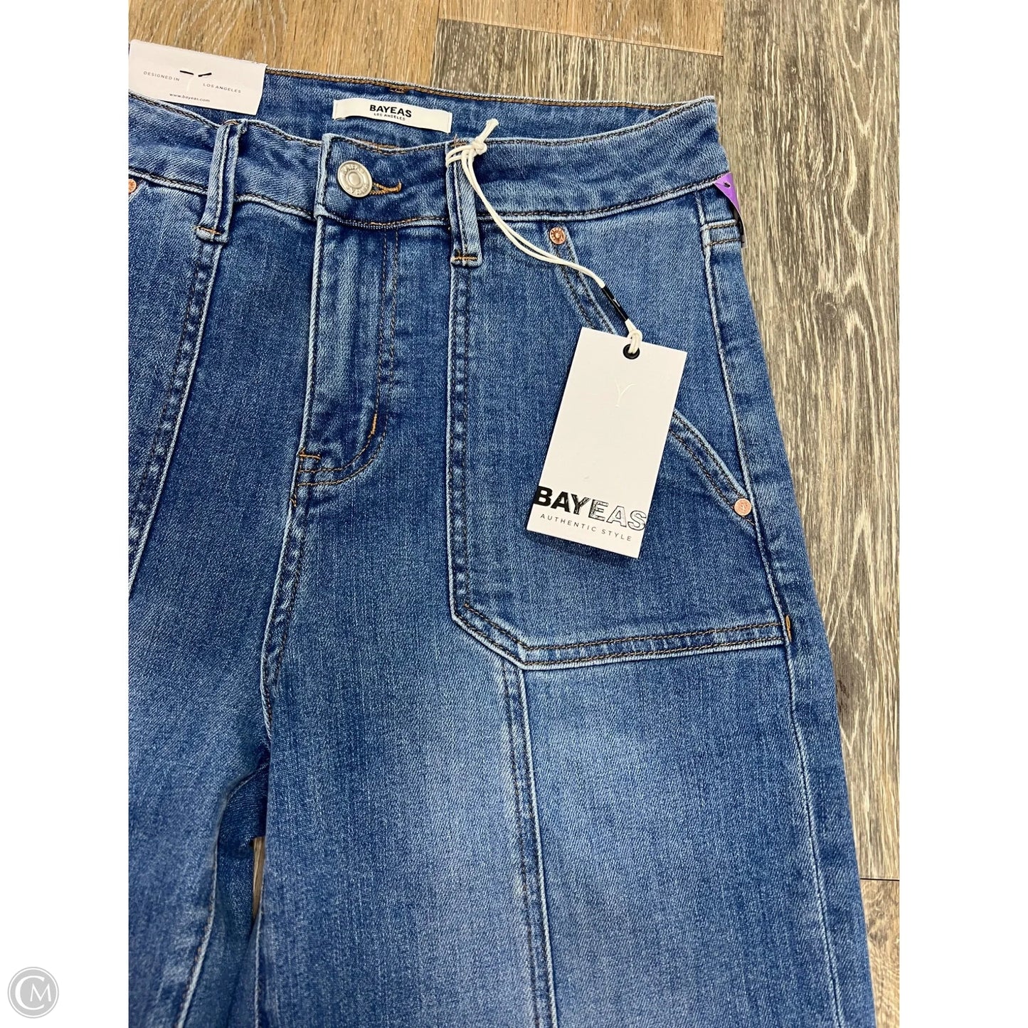 Jeans Straight By BAYEAS In Blue Denim, Size: 6/28