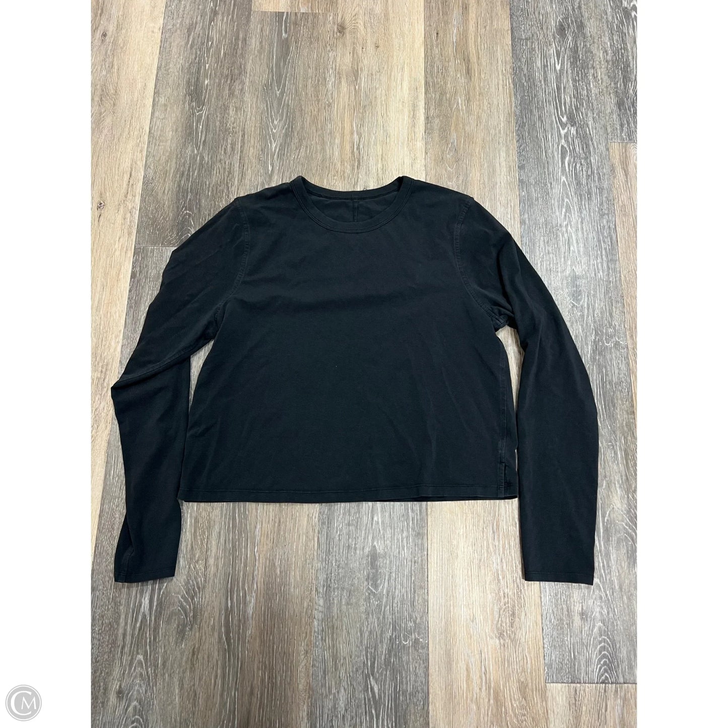 Athletic Top Long Sleeve Crewneck By Lululemon In Black, Size: M