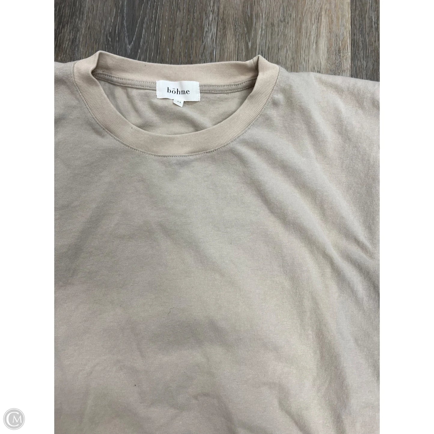 Top Short Sleeve By Bohme In Cream, Size: M
