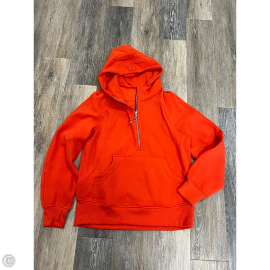 Athletic Sweatshirt Hoodie By Lululemon In Orange, Size: Xs/S