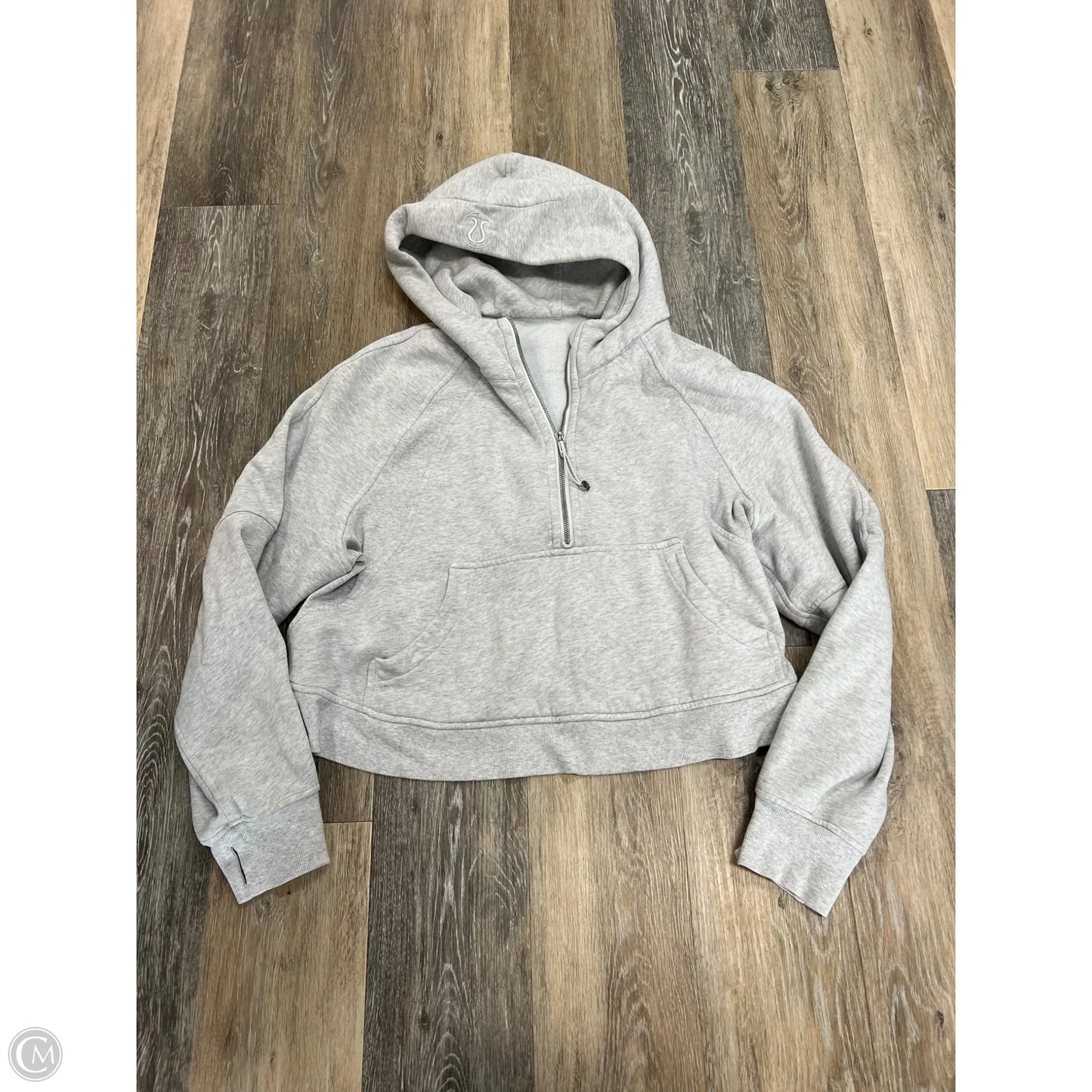 Athletic Sweatshirt Hoodie By Lululemon In Grey, Size: Xl/XXL
