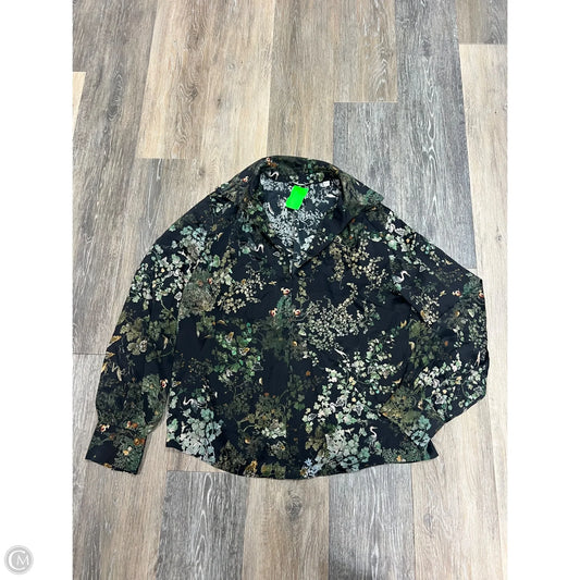 Blouse Long Sleeve By Vince In Floral Print, Size: Xs