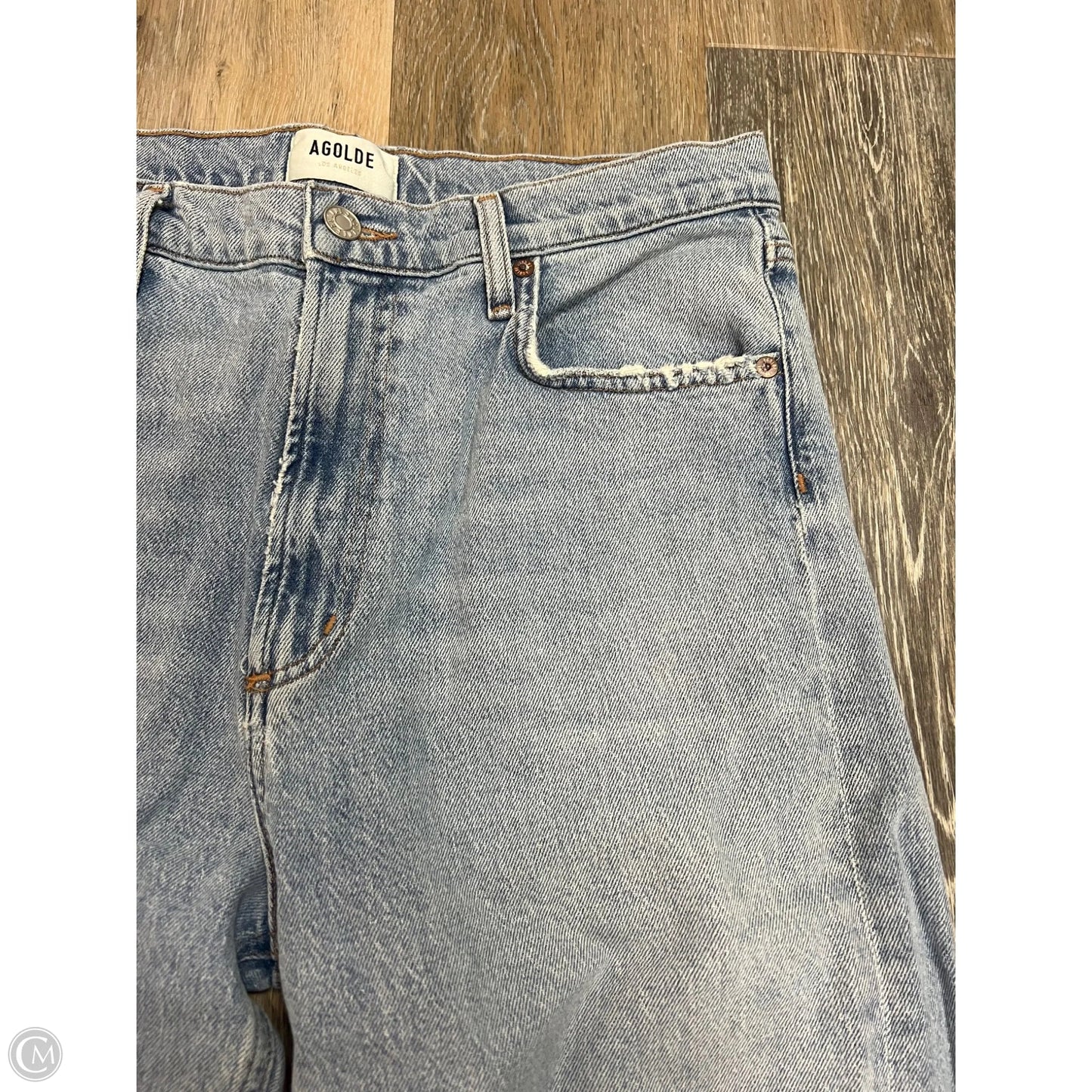 Jeans Straight By Agolde In Blue Denim, Size: 10